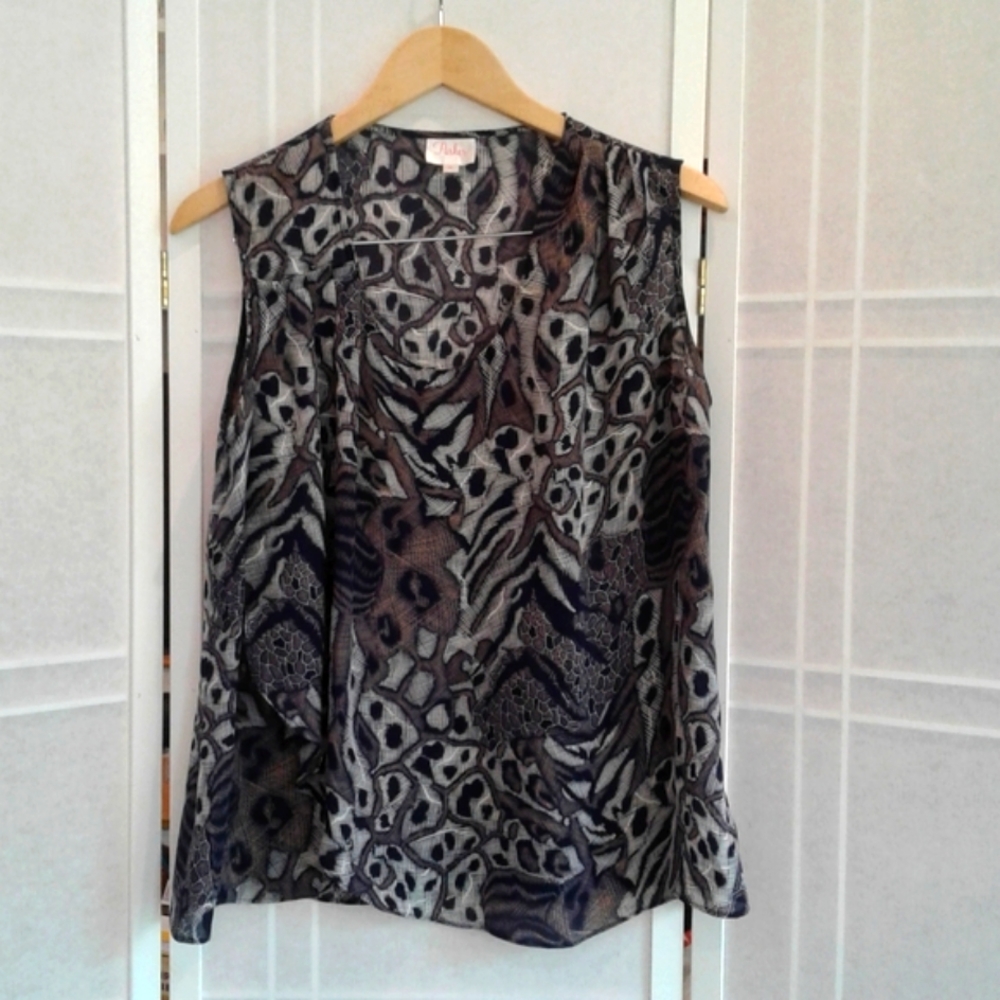 Parker silk sleeveless blouse top